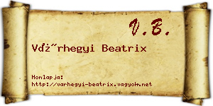 Várhegyi Beatrix névjegykártya